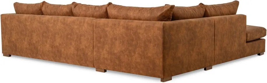 Кафяв ъглов диван от изкуствена кожа (ляв ъгъл) Hamburg – Scandic