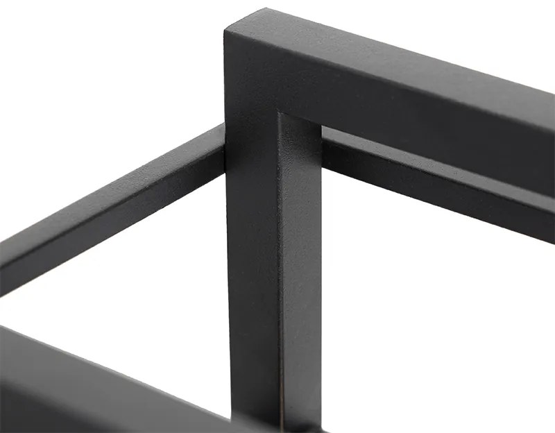 Индустриална настолна лампа черна с дърво - Cage Rack