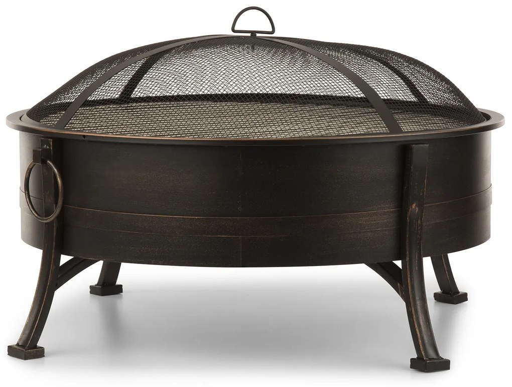 Blumfeldt Catania 2-in-1, купа за огън Ø80см, защита от искри, Ø70см грил, стомана, античен дизайн