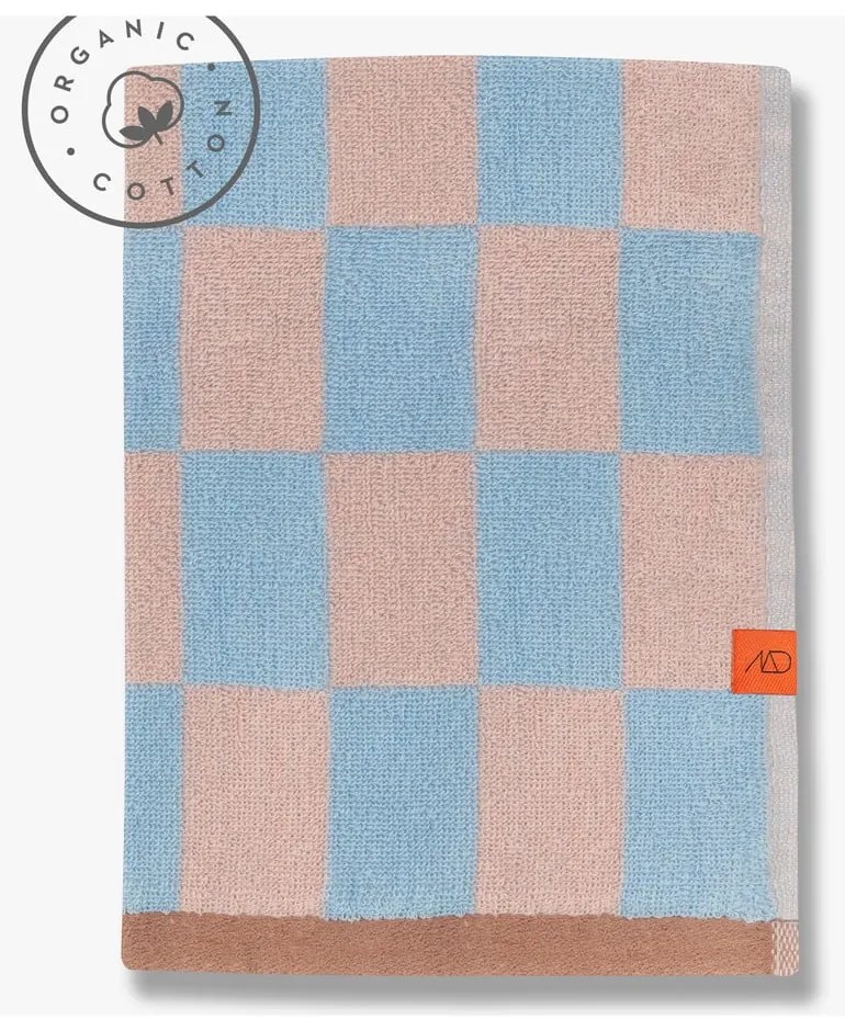 Синьо-розова кърпа за баня от органичен памук 70x133 cm Retro - Mette Ditmer Denmark