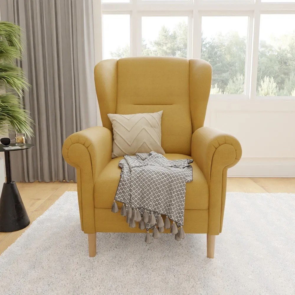 Жълто кресло крило Swan – Ropez