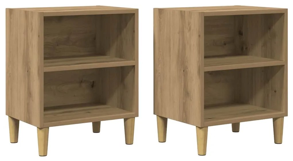 856419 vidaXL Нощни шкафчета, 2 бр, дъб артизан, 40x30x50 см, инженерно дърво