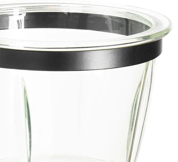 Модерна стенна лампа черен със стъкло - Roslini