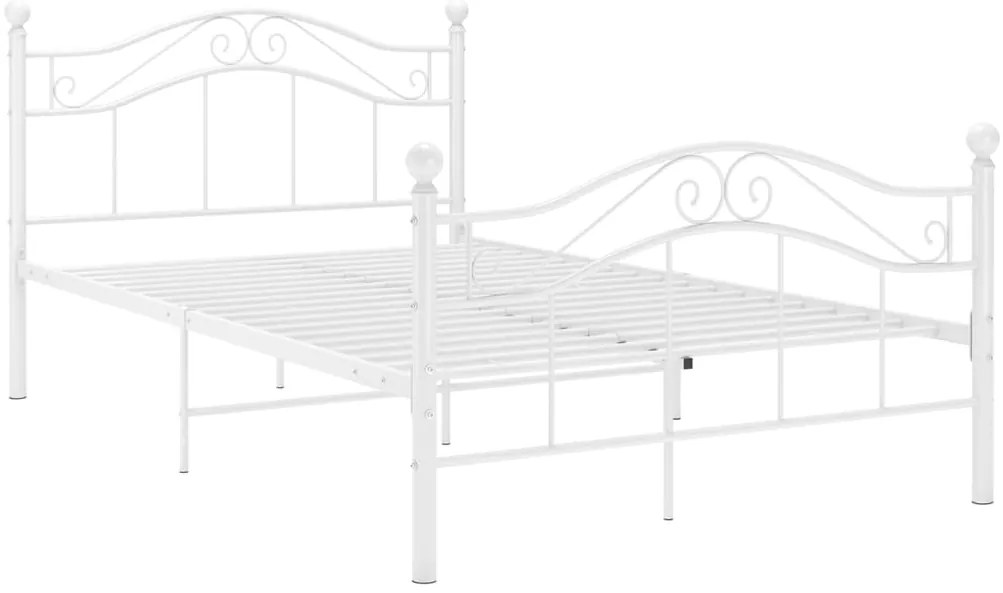 324995 vidaXL Рамка за легло, бяла, метал, 120x200 cм