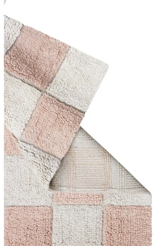 Светлорозов и кремав ръчно изработен памучен килим подходящ за пране 120x160 cm Kitchen Tiles Rose – Lorena Canals