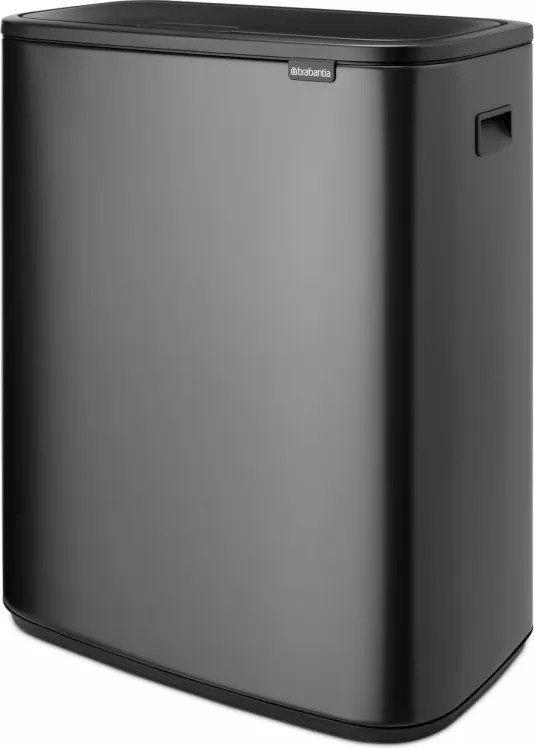 Кош за боклук Brabantia Bo Touch 1008859, 2x30 л, Плавно и безшумно отваряне, Голям отвор, Тъмносив