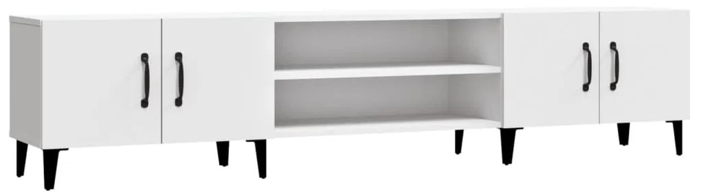816264 vidaXL ТВ шкаф, бял, 180x31,5x40 см, инженерно дърво