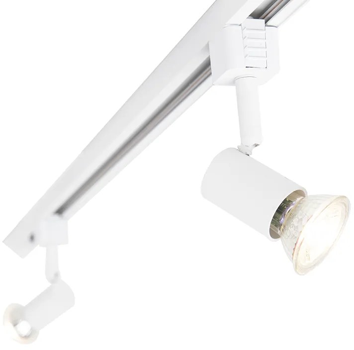 Модерна релсова система с 5 прожектори 1-фазен бяла - Jeany
