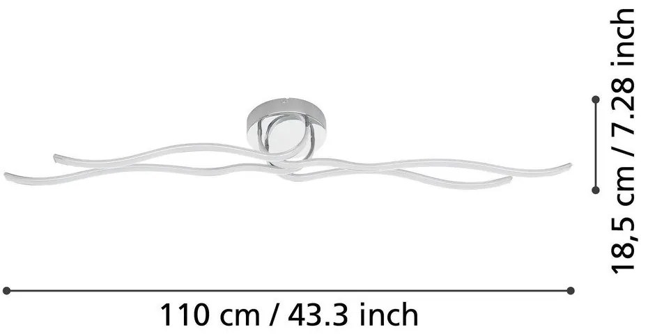 LED осветително тяло за таван в сребрист цвят 16x108,5 cm RONCADE – EGLO