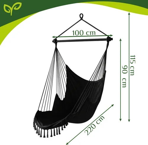 Висящ бразилски фотьойл 2в1 BOHO с възглавници