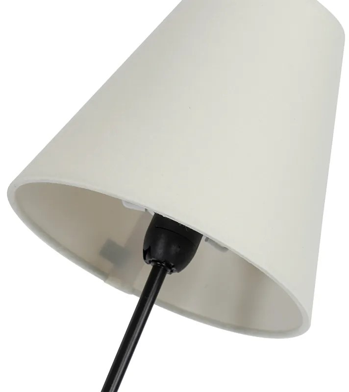 Дизайнерски подов аплик черен с платнени абажури 3-светлина - Melis