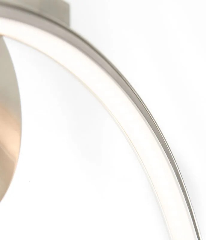 Модерна стенна лампа стомана с LED с сензорен димер - Arch