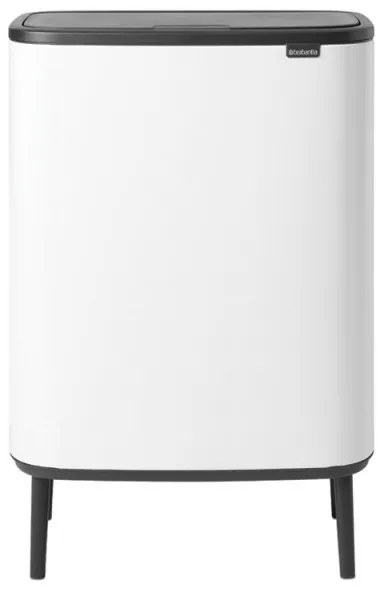 Кош за боклук Brabantia Bo Touch Hi 1001259, 60 л, Странични отвори за пренасяне, Регулируеми крака, Бял