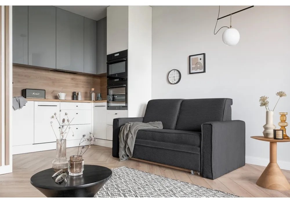 Тъмно сив разтегателен диван 168 cm Lucky Lucy - Miuform