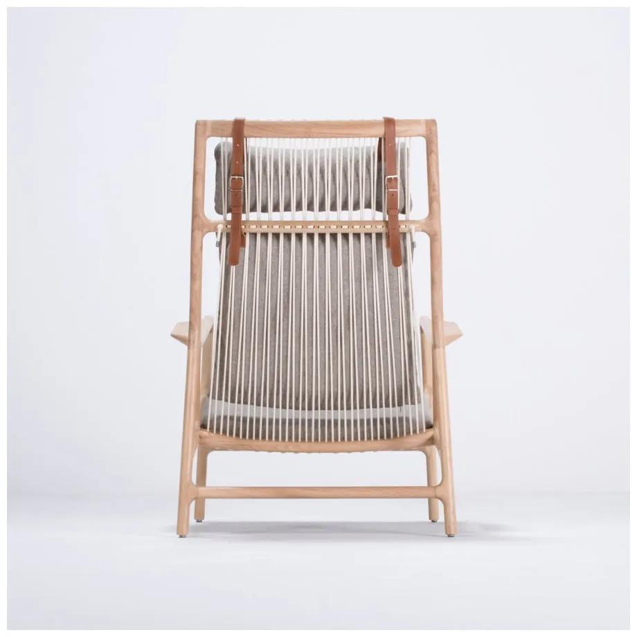 Кресло от дъбово дърво със сива текстилна седалка Dedo - Gazzda