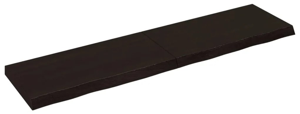 3156447 vidaXL Плот за маса тъмнокафяв 160x40x(2-6) см обработен масивен дъб