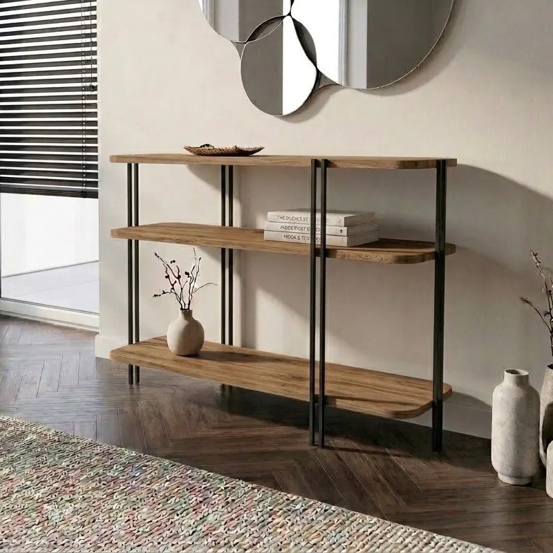 Конзола Notus TopMebel меламин - метал в цвят орех Ud 92x34.5x75cm