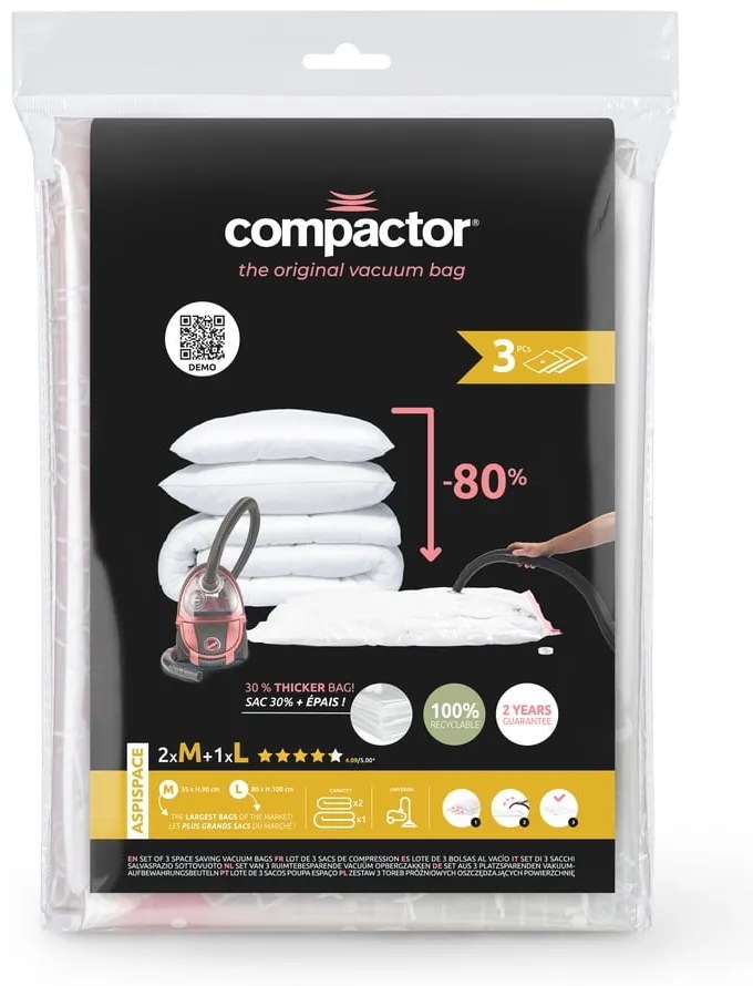Вакуумни торбички в комплект от 3 броя Space Save M/L – Compactor
