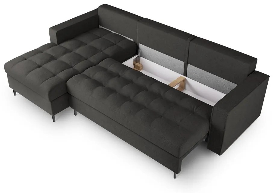 Тъмно сив ъглов разтегателен диван , ляв ъгъл Santo - Milo Casa