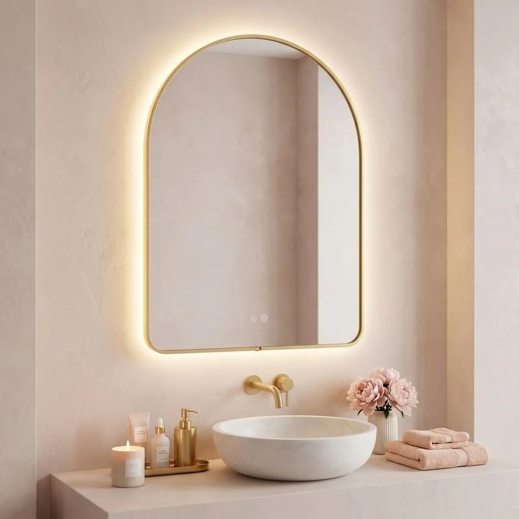 Огледало LED 80x60cm CAMLOT Brush Gold