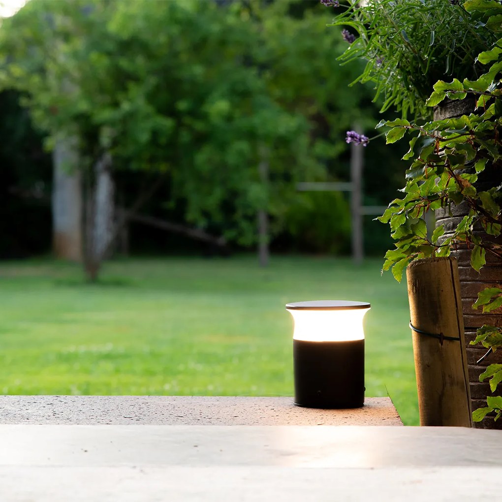 Модерна външна лампа тъмно сива 12 см вкл. LED - Bar