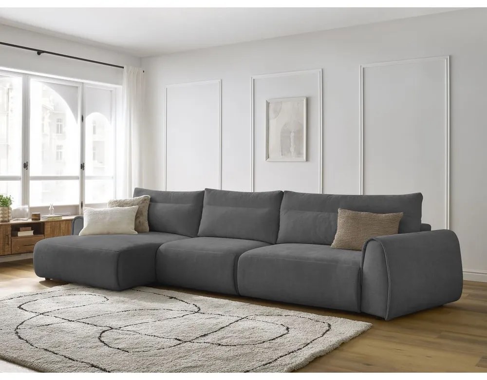 Сив ъглов диван Aden – Bobochic Paris