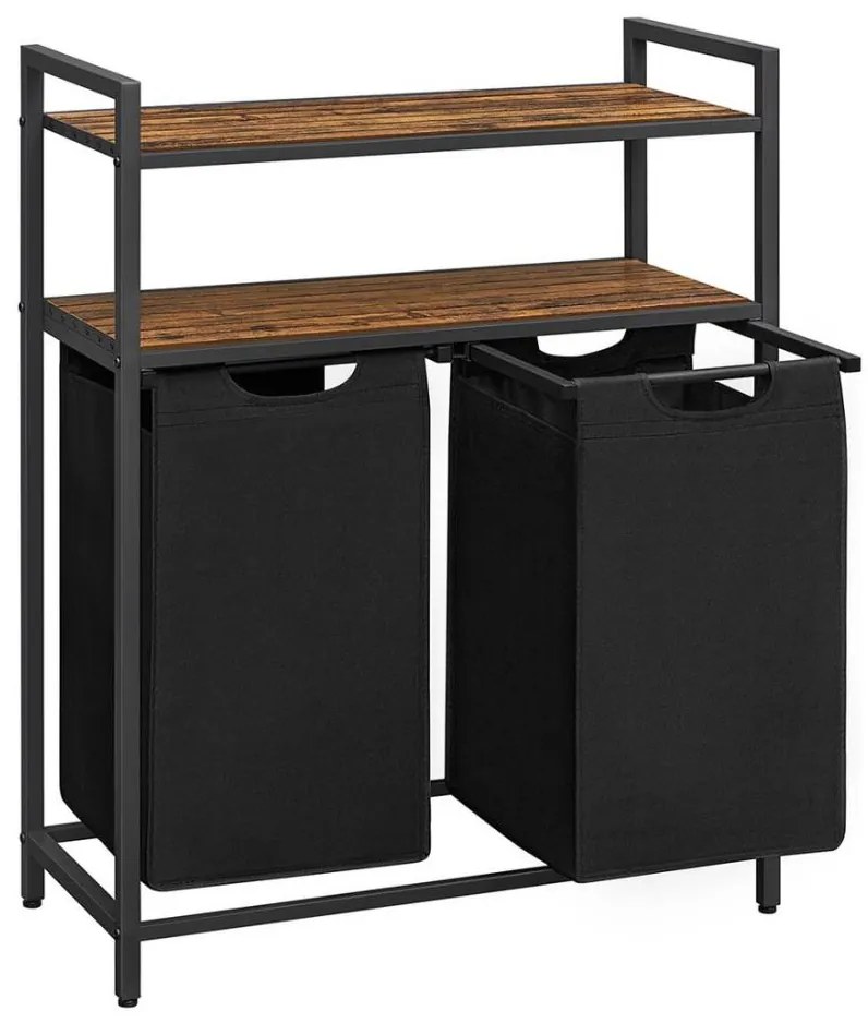 Кош за пране REX кафяв/черен