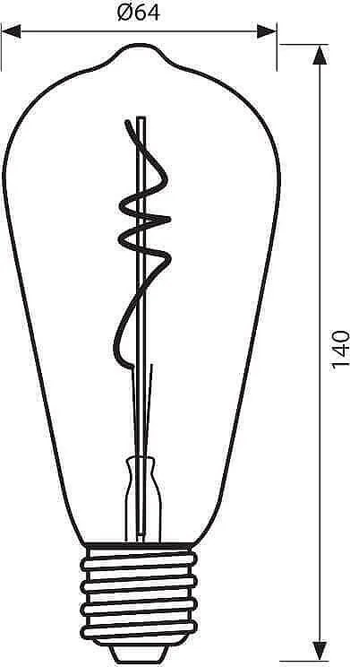 LED крушка VIVALUX FLICK DECO LED, 4W, E27, 2200K
