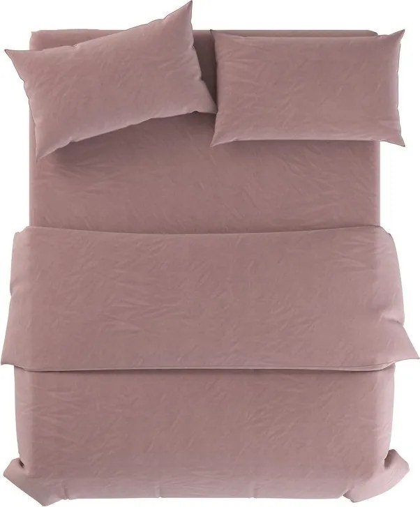 Сиво-розово двойно ленено спално бельо 200x200 cm Blush – Native Natural