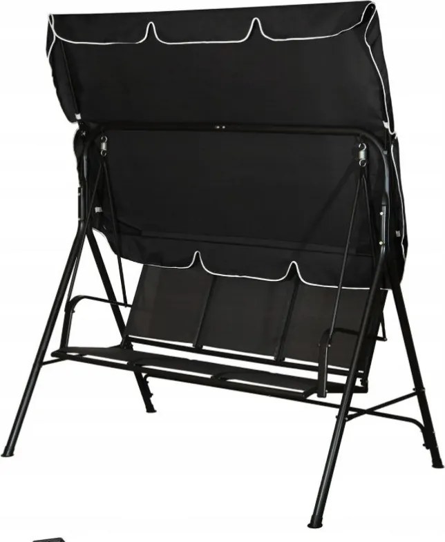 Голяма черна люлка с балдахин