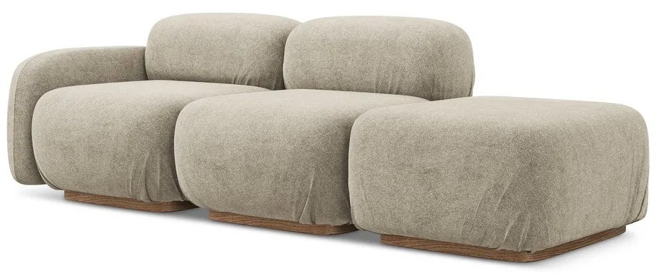 Бежов модулна лежанка от букле (десен ъгъл) Ailani – Makamii