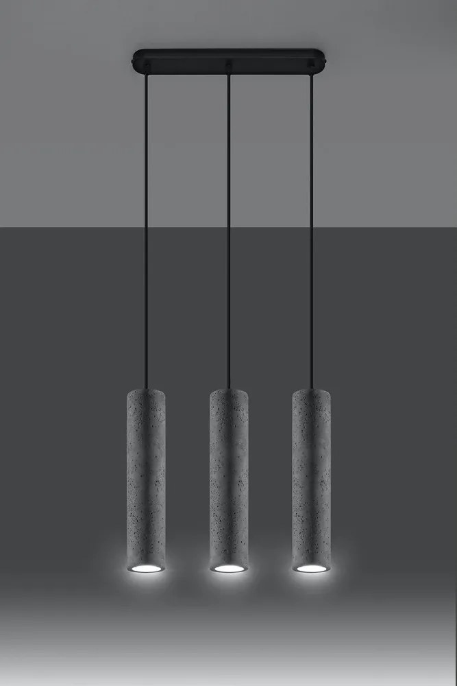 Сиво бетонно висящо осветително тяло Fadre – Sollux