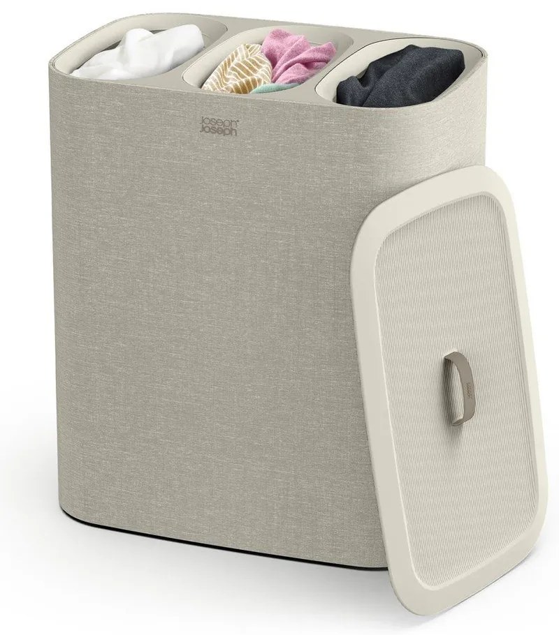 Бежов текстилен кош за пране 90 l Tota Trio – Joseph Joseph