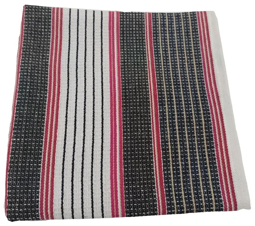 Черно-бяла вафлена памучна кърпа 50x100 cm – JAHU collections