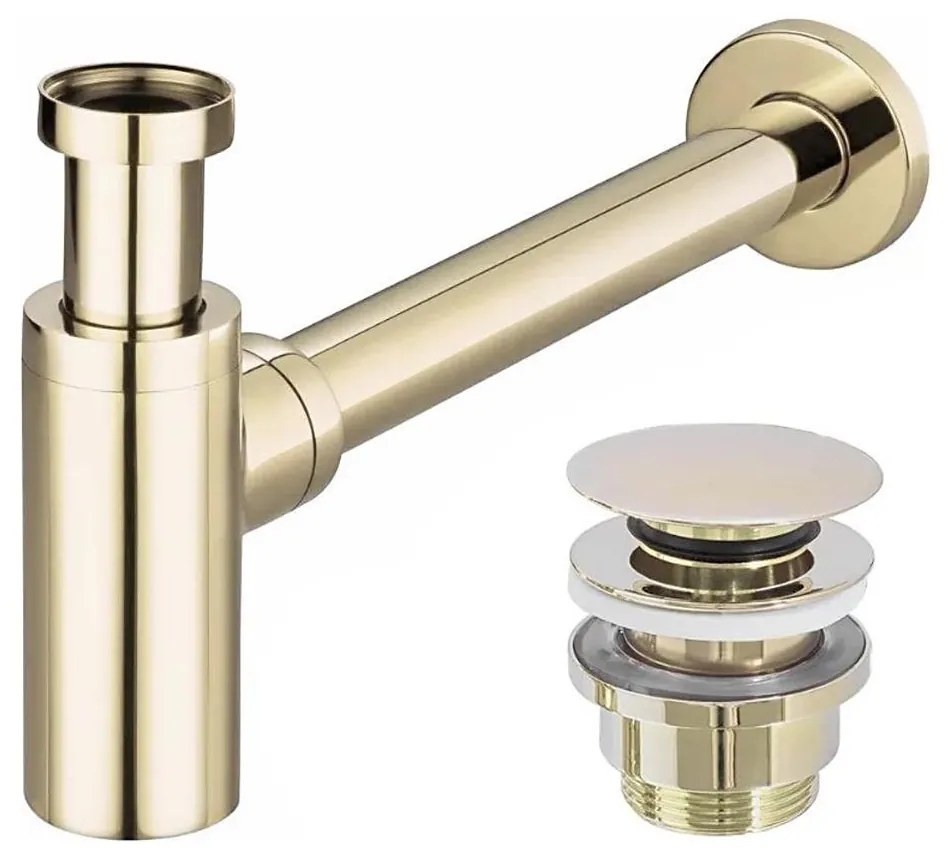 REA-A5692 - Сифон за умивалник с CLICK-CLACK клапан, златист