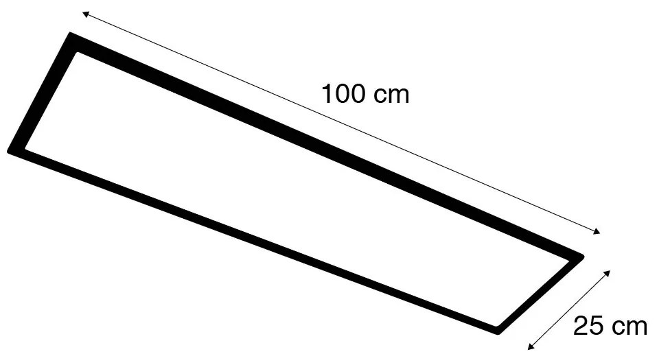 Модерен LED панел бял 25x100 см вкл. LED дим към топъл - Tatum