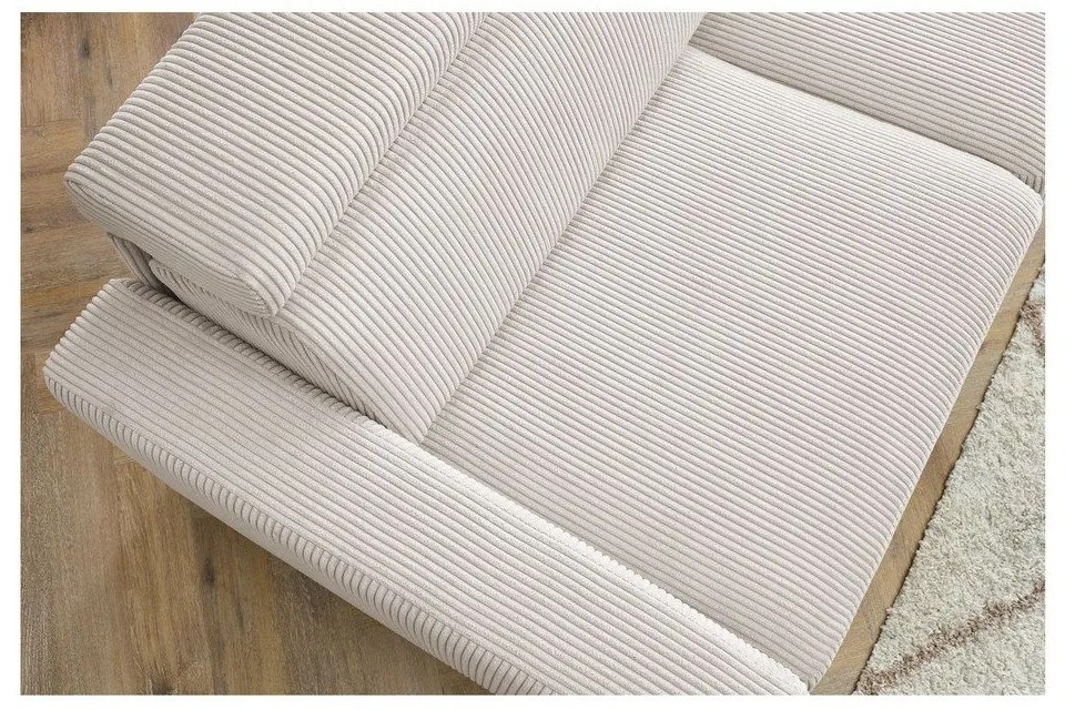 Кремав разтегателен ъглов диван от рипсено кадифе (променлив) Monaco – Bobochic Paris