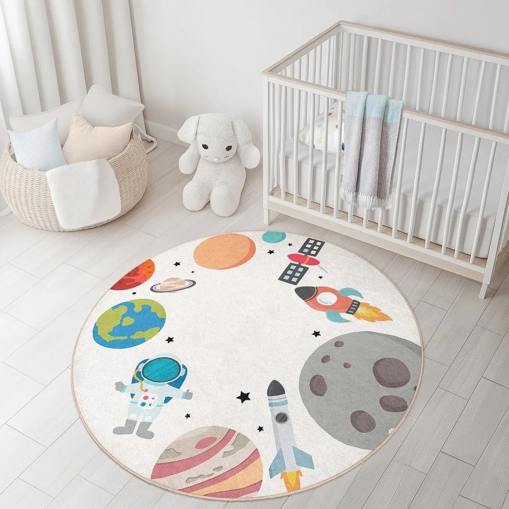Детско килимче за игра подходящо за пране ø120 cm Space Trip – Mila Home