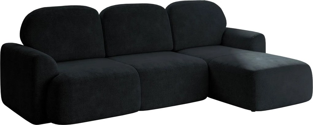 Ъглов диван Nabu-Черно-Десен