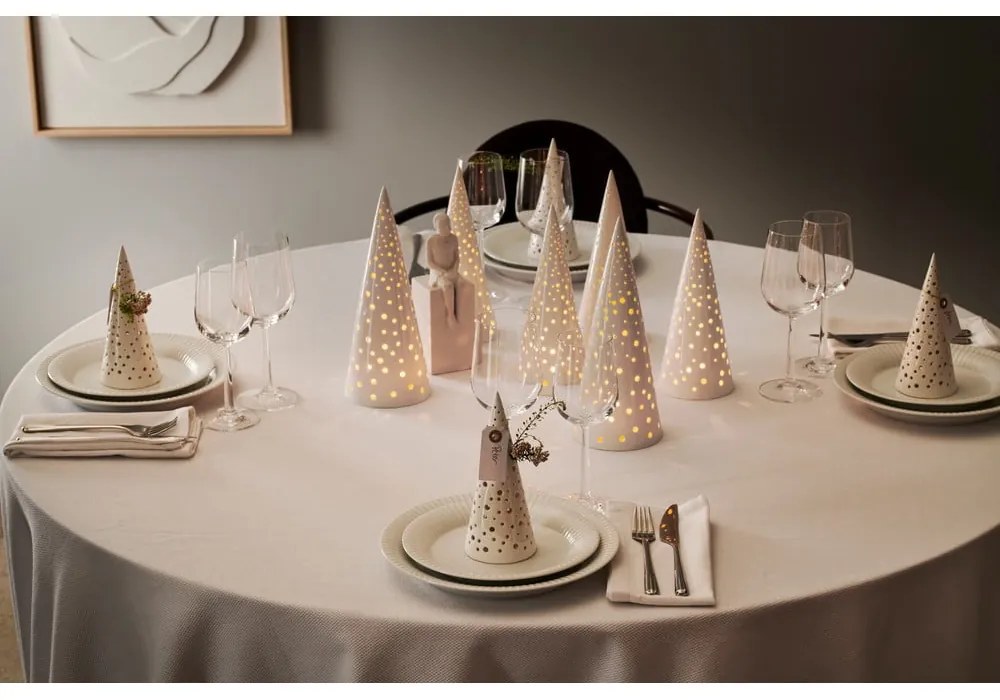 Бял коледен свещник, изработен от костен порцелан, височина 30 cm Nobili - Kähler Design