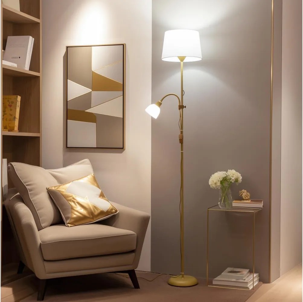 Brilagi - Подова лампа CERIA 2 в 1 1xE27/100W/230V + 1xE14/25W златна/бяла