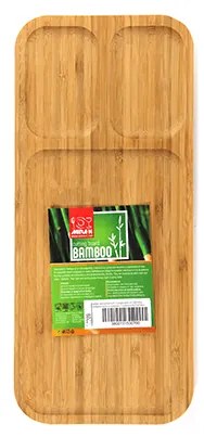 Бамбукова дъска за сервиране с 3 отделения 32,2x13,8xh1,9см (A2209)