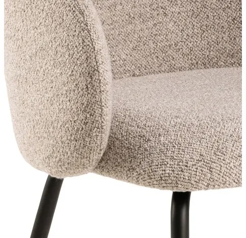 ЦЛЯРА Бежово лате (тъкан Монза 60)/крака черни - МОДЕРЕН ТАПИЦИРАН СТОЛ ЛОФТ ЗА ДНЕВНА/ТРАПЕЗАРИЯ/ОФИС