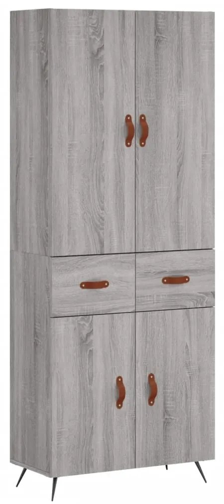 3198127 vidaXL Висок шкаф, сив сонома, 69,5x34x180 см, инженерно дърво