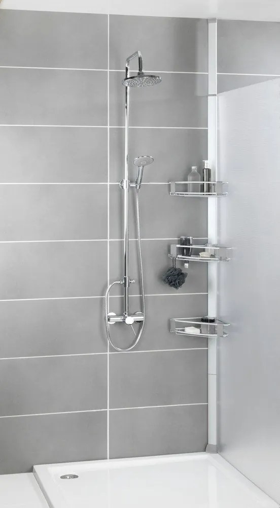 Телескопичен алуминиев рафт за баня в матово сребрист цвят Purio – Wenko