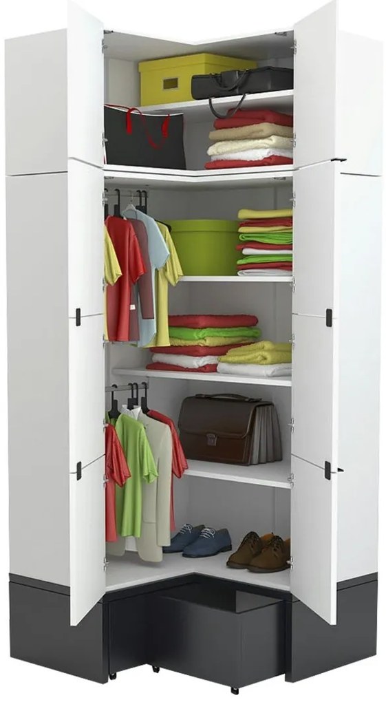Гардероб Young Ъгъл with drawer-White