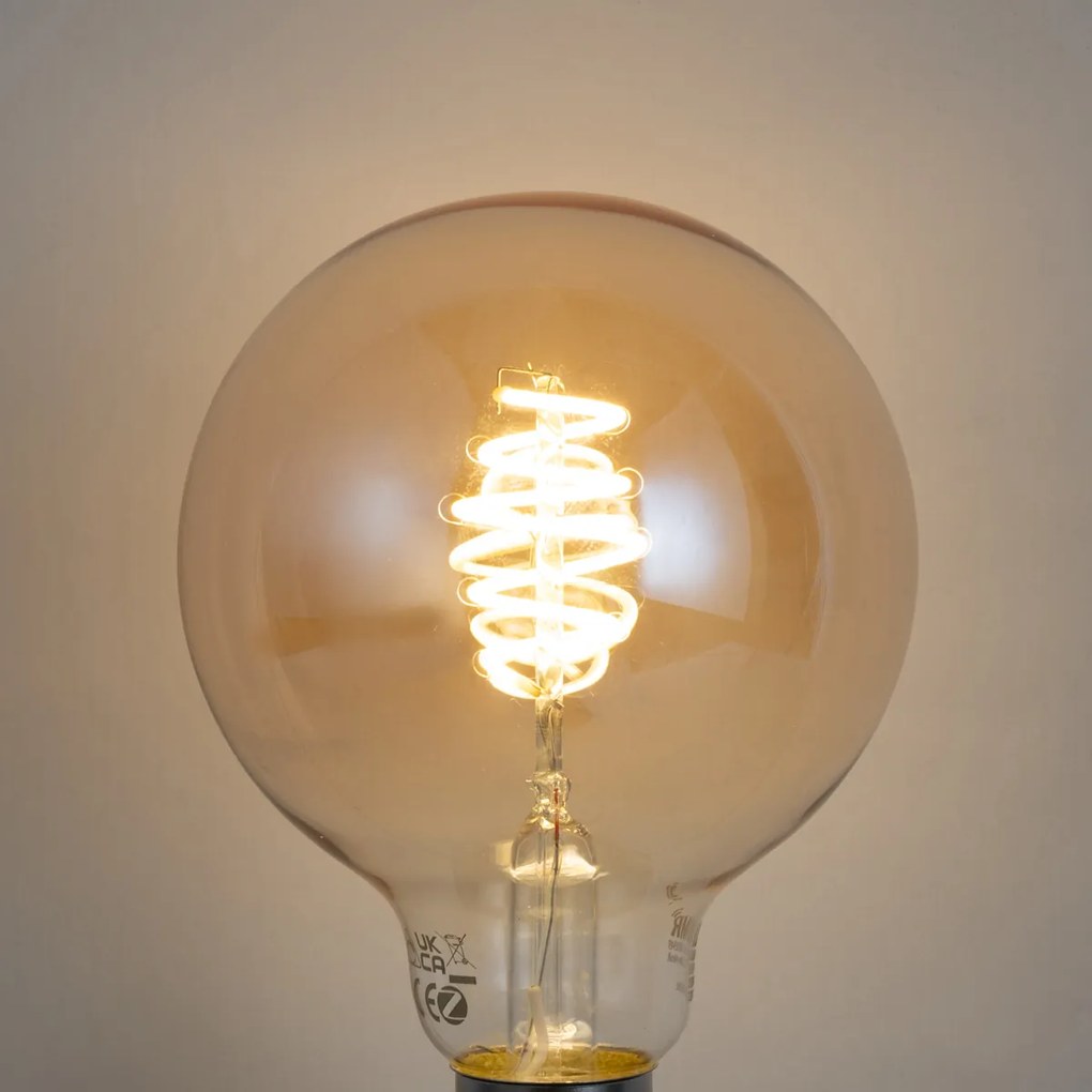 Комплект от 5 смарт E27 димируеми LED крушки G95 кехлибар 4.9W 320 lm 2500K Zigbee