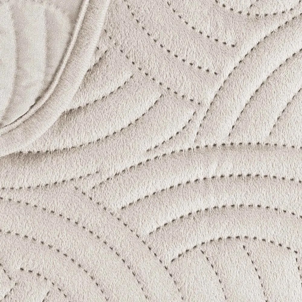 Кремаво комплект шалте и калъфка за възглавница 240x260 cm Solange – douceur d'intérieur