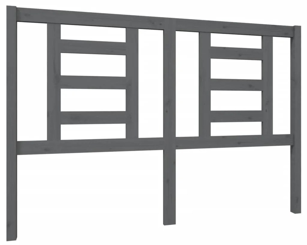 818822 vidaXL Горна табла за легло, сива, 146x4x100 см, бор масив