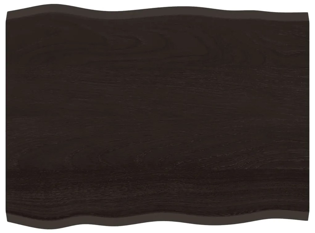 364010 vidaXL Плот за маса тъмнокафяв 80x60x2 см обработен масивен дъб